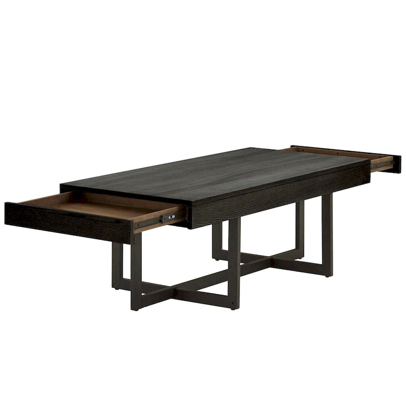 Tavolino da caffè con finitura effetto legno e due cassetti Eldersley, di iNSPIRE Q Modern