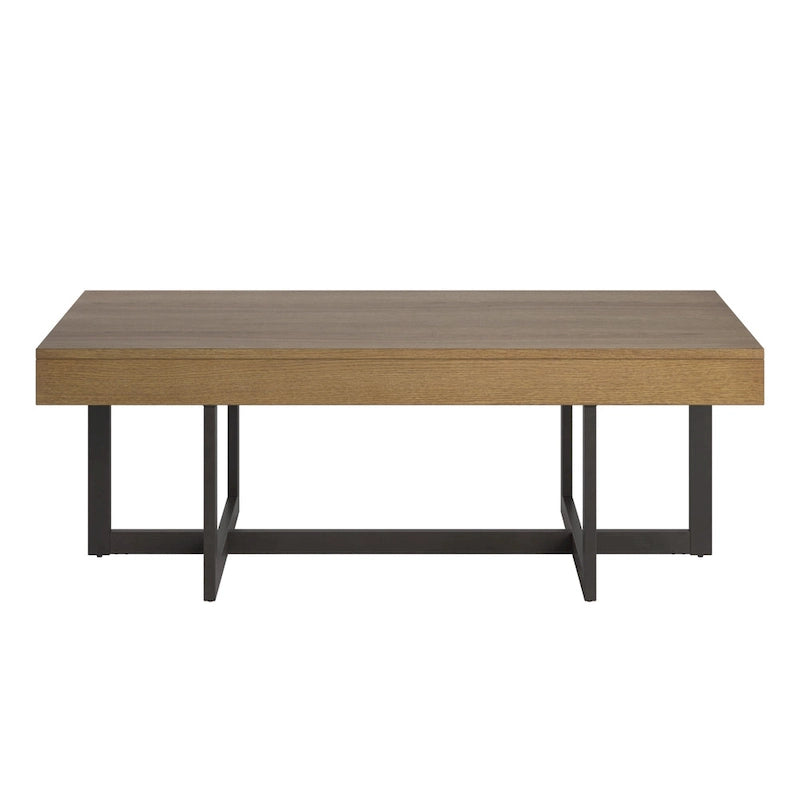 Tavolino da caffè con finitura effetto legno e due cassetti Eldersley, di iNSPIRE Q Modern