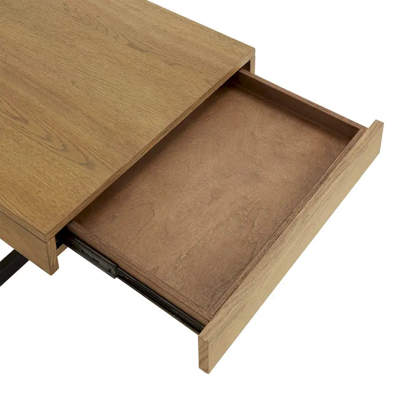 Tavolino da caffè con finitura effetto legno e due cassetti Eldersley, di iNSPIRE Q Modern
