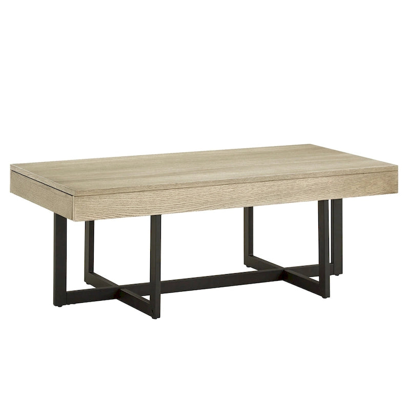 Tavolino da caffè con finitura effetto legno e due cassetti Eldersley, di iNSPIRE Q Modern