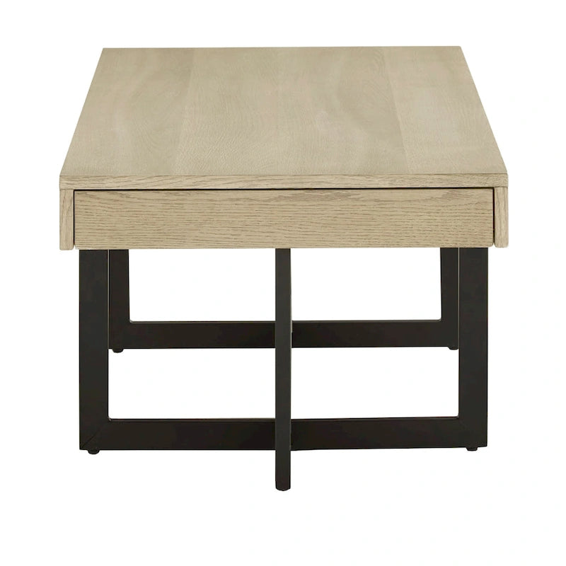 Tavolino da caffè con finitura effetto legno e due cassetti Eldersley, di iNSPIRE Q Modern