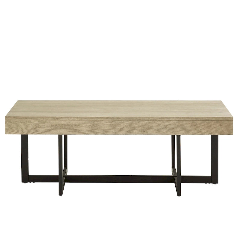 Tavolino da caffè con finitura effetto legno e due cassetti Eldersley, di iNSPIRE Q Modern