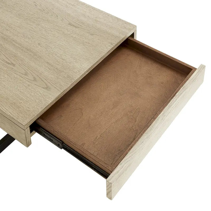 Tavolino da caffè con finitura effetto legno e due cassetti Eldersley, di iNSPIRE Q Modern