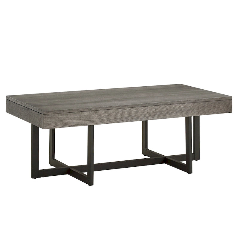 Tavolino da caffè con finitura effetto legno e due cassetti Eldersley, di iNSPIRE Q Modern