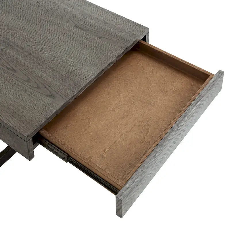 Tavolino da caffè con finitura effetto legno e due cassetti Eldersley, di iNSPIRE Q Modern
