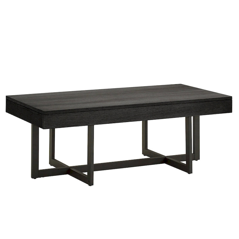 Tavolino da caffè con finitura effetto legno e due cassetti Eldersley, di iNSPIRE Q Modern