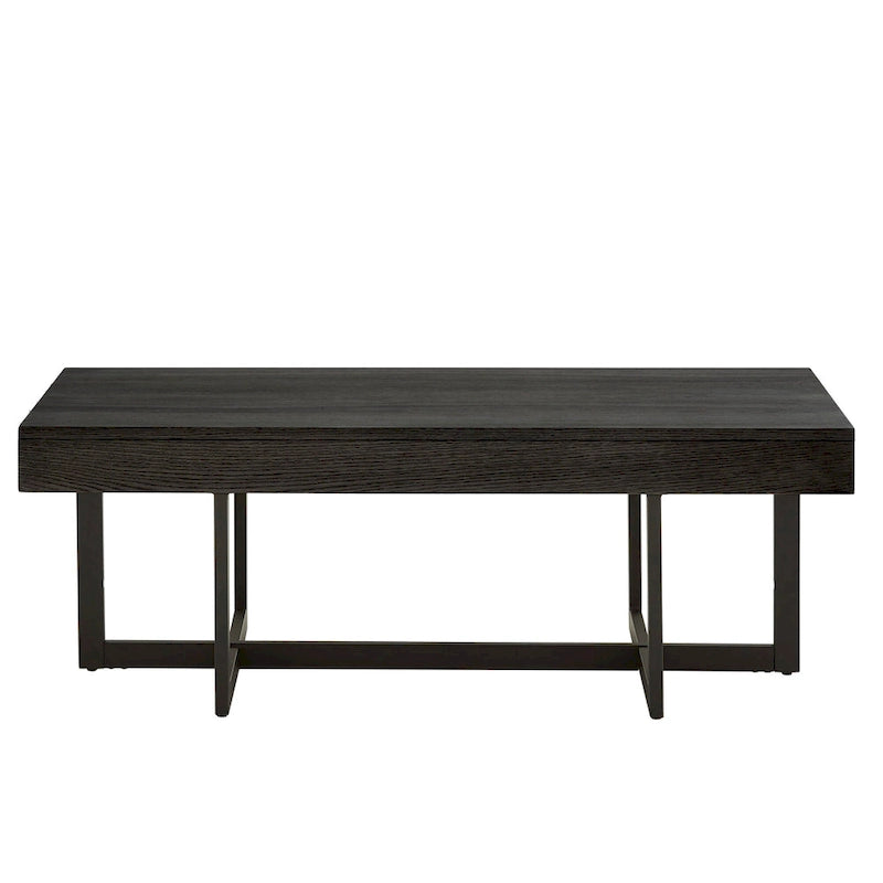 Tavolino da caffè con finitura effetto legno e due cassetti Eldersley, di iNSPIRE Q Modern