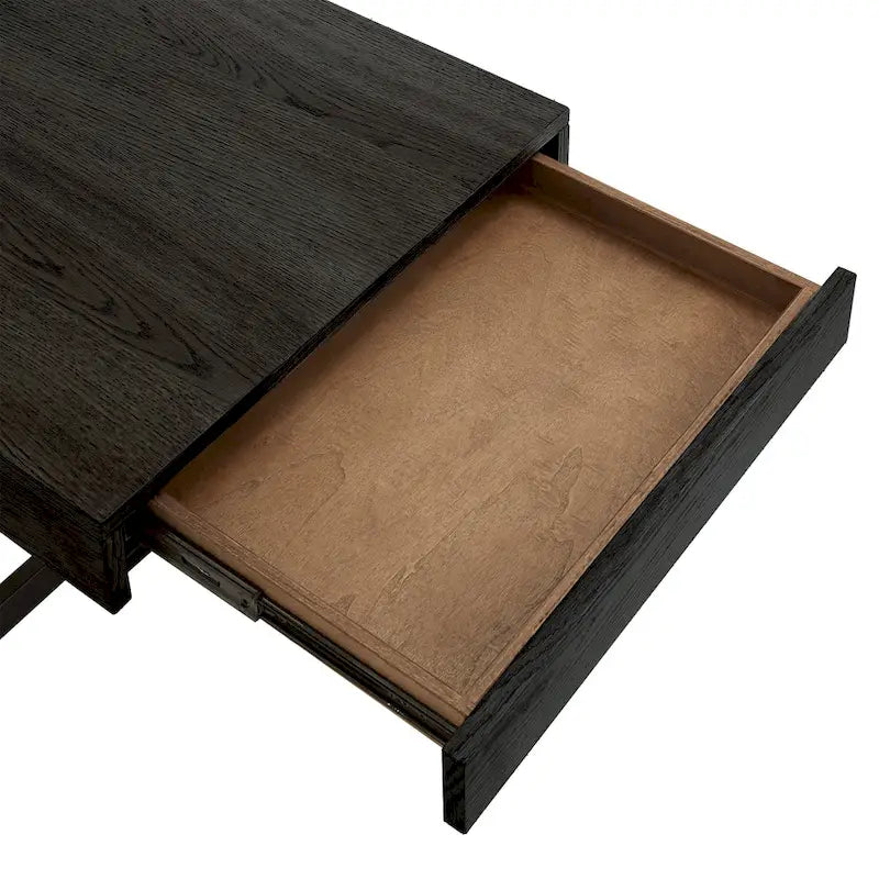 Tavolino da caffè con finitura effetto legno e due cassetti Eldersley, di iNSPIRE Q Modern