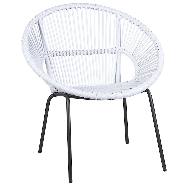 Natürlicher handgewebter Papasan-Sessel aus Rattan von East at Main