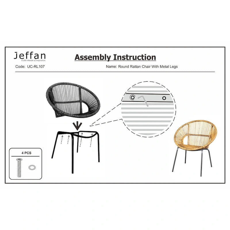 Natürlicher handgewebter Papasan-Sessel aus Rattan von East at Main