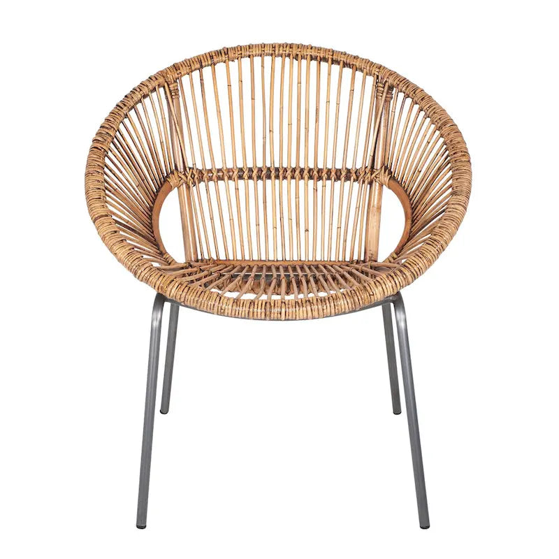 Natürlicher handgewebter Papasan-Sessel aus Rattan von East at Main