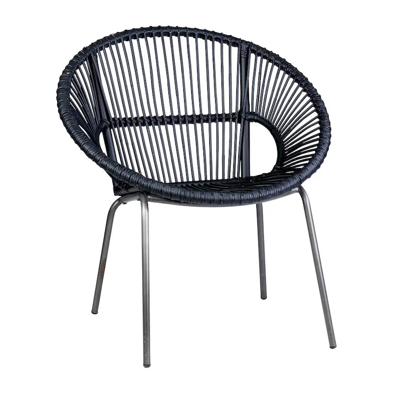 Natürlicher handgewebter Papasan-Sessel aus Rattan von East at Main