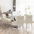 SEYNAR moderne eetkamerstoelen van fluweel met geplooide rug, set van 4, met handgreep aan de achterkant