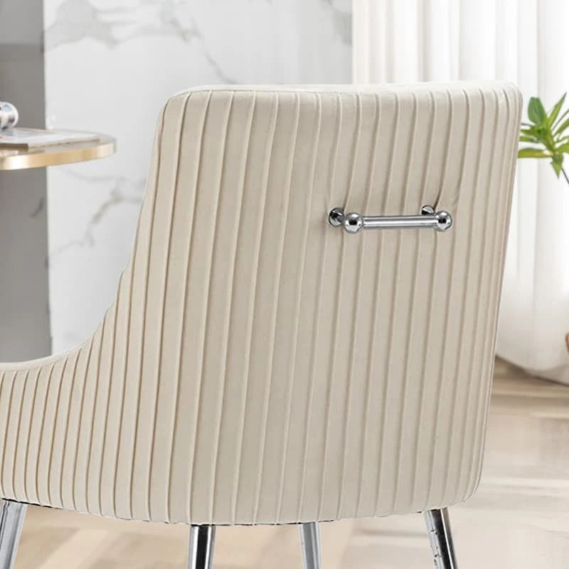 SEYNAR moderne eetkamerstoelen van fluweel met geplooide rug, set van 4, met handgreep aan de achterkant