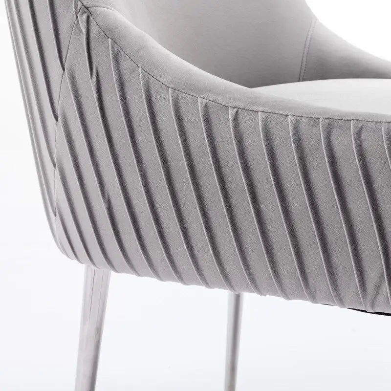 SEYNAR moderne eetkamerstoelen van fluweel met geplooide rug, set van 4, met handgreep aan de achterkant