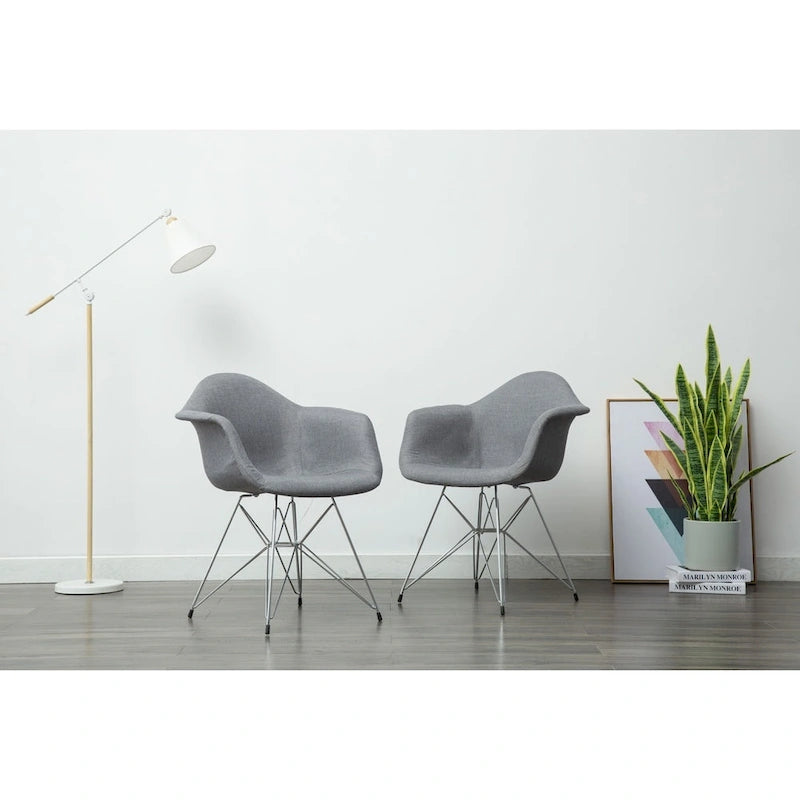 Sillones de comedor tapizados Porthos Home con patas de metal (juego de 2) - N/A
