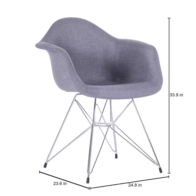 Sillones de comedor tapizados Porthos Home con patas de metal (juego de 2) - N/A