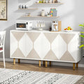 Weißes 58-Zoll-Sideboard mit Aufbewahrungsschrank und Buffet-Set
