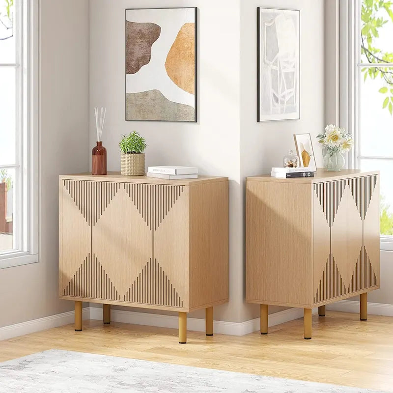 Weißes 58-Zoll-Sideboard mit Aufbewahrungsschrank und Buffet-Set