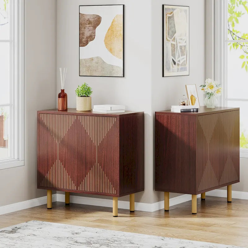 Weißes 58-Zoll-Sideboard mit Aufbewahrungsschrank und Buffet-Set