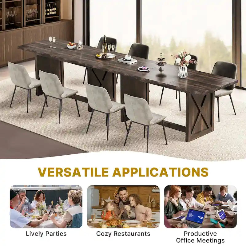 Grande tavolo da cucina e sala da pranzo in stile farmhouse Moasis da 70.8 per 6-8 persone
