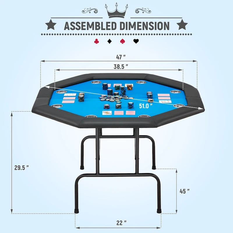AVAWING Pokertisch für 8 Spieler, Casino und Freizeit