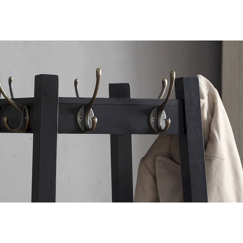 Appendiabiti da terra con ripiano contenitore a 3 livelli Vassen di Roundhill Furniture