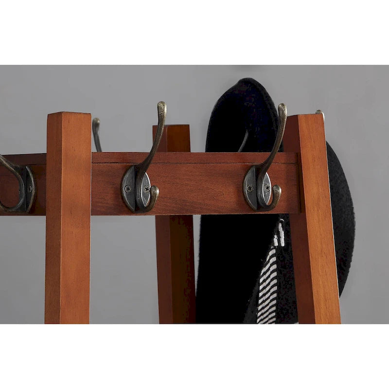 Appendiabiti da terra con ripiano contenitore a 3 livelli Vassen di Roundhill Furniture