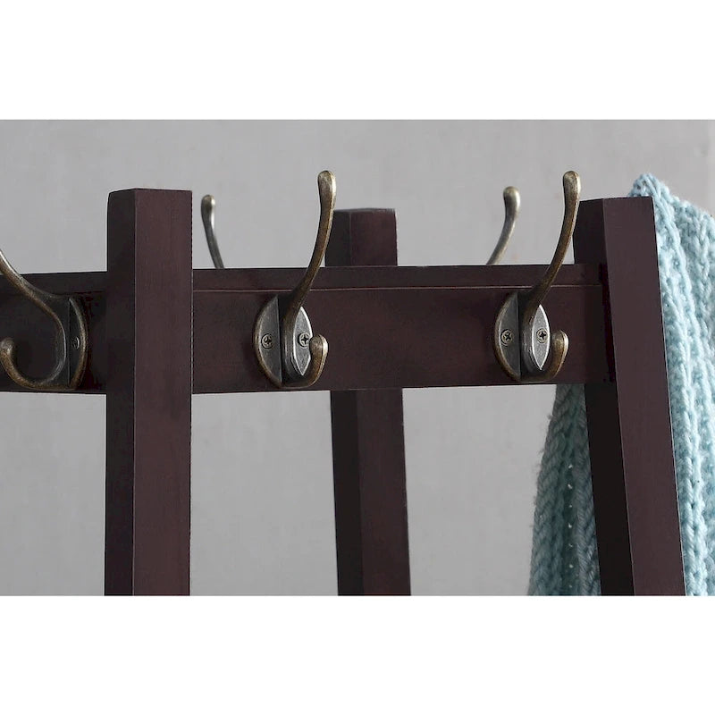 Appendiabiti da terra con ripiano contenitore a 3 livelli Vassen di Roundhill Furniture