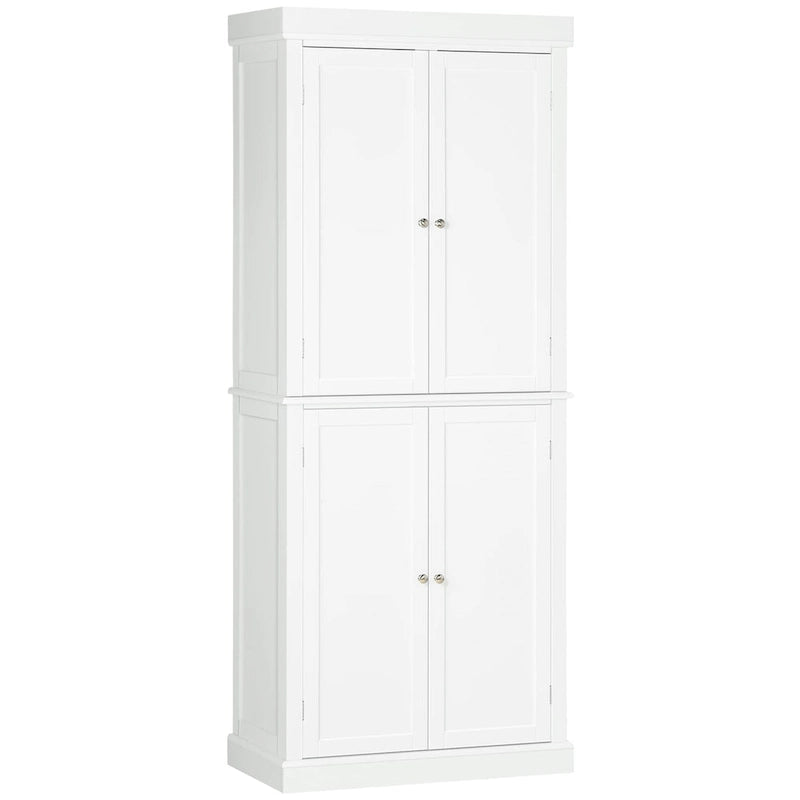 HOMCOM Freestanding Modern 4 Door Kitchen Pantry, Storage Cabinet Organizer with 6-Tier Shelves, and 4 Adjustable Shelves