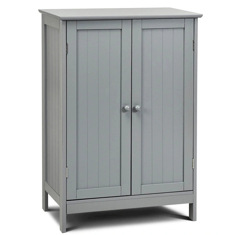Meuble de rangement de salle de bains à deux portes, meuble à chaussures en bois au sol