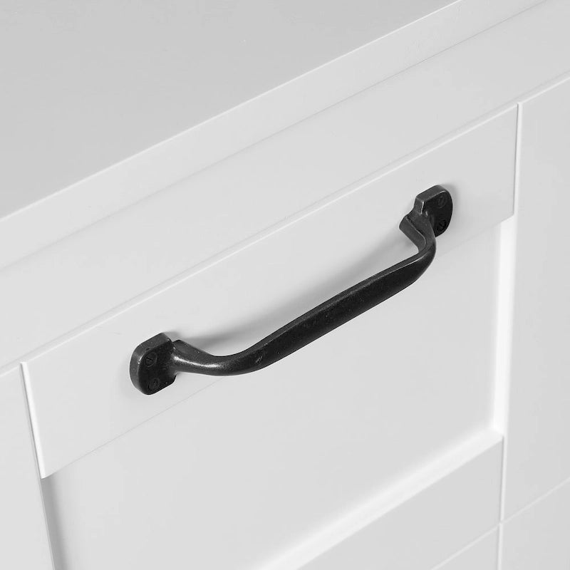 White with Black Hardware MDF Wood 1-Door and 1-Drawer Storage Cabinet - 32.1 H - 32.1 H x 15.1 W x 11.8 D