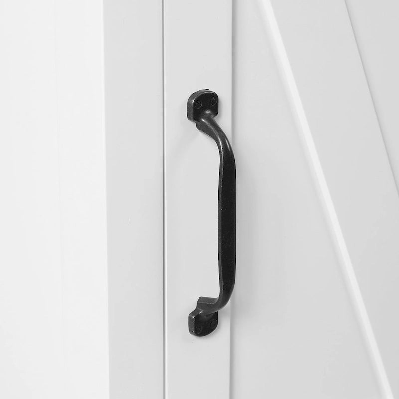 White with Black Hardware MDF Wood 1-Door and 1-Drawer Storage Cabinet - 32.1 H - 32.1 H x 15.1 W x 11.8 D