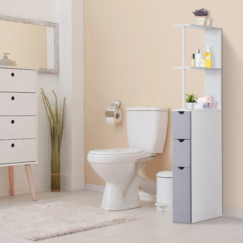 Meuble colonne de rangement pour salle de bains - 6 W x 13 D x 55.25 H