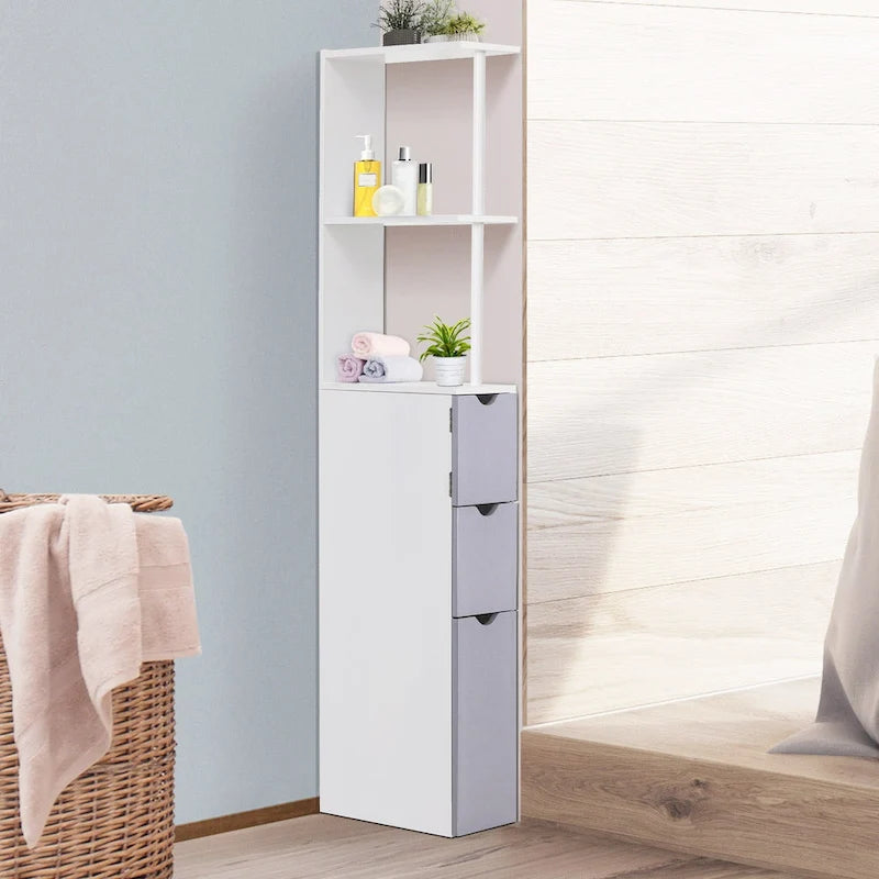 Meuble colonne de rangement pour salle de bains - 6 W x 13 D x 55.25 H