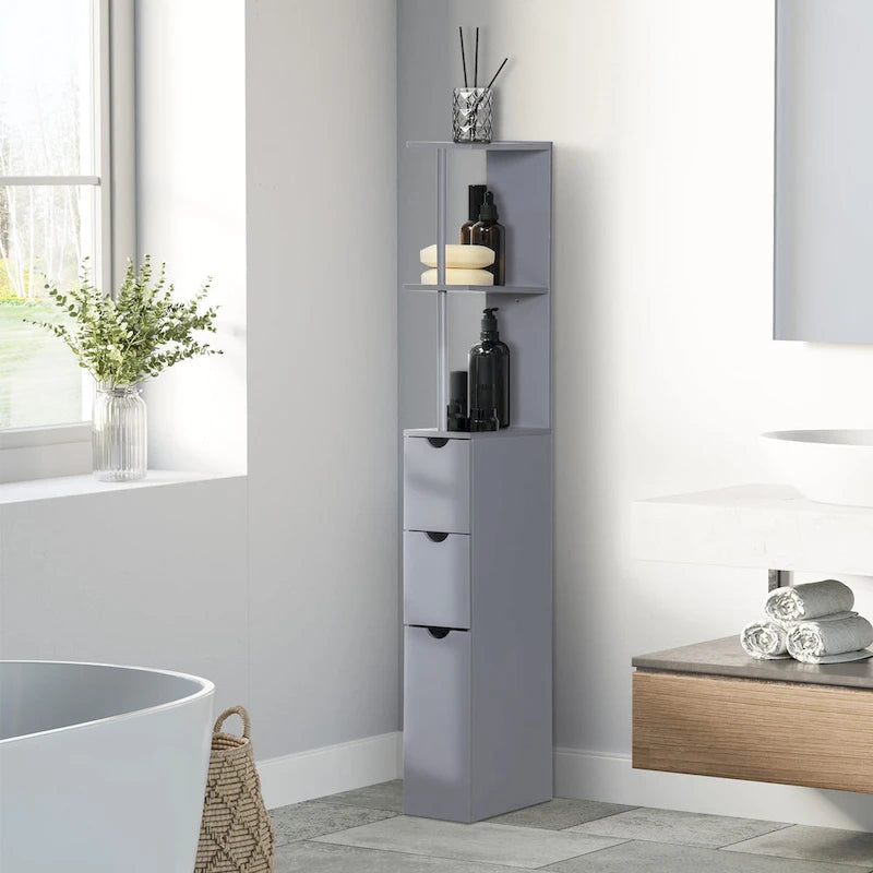 Meuble colonne de rangement pour salle de bains - 6 W x 13 D x 55.25 H