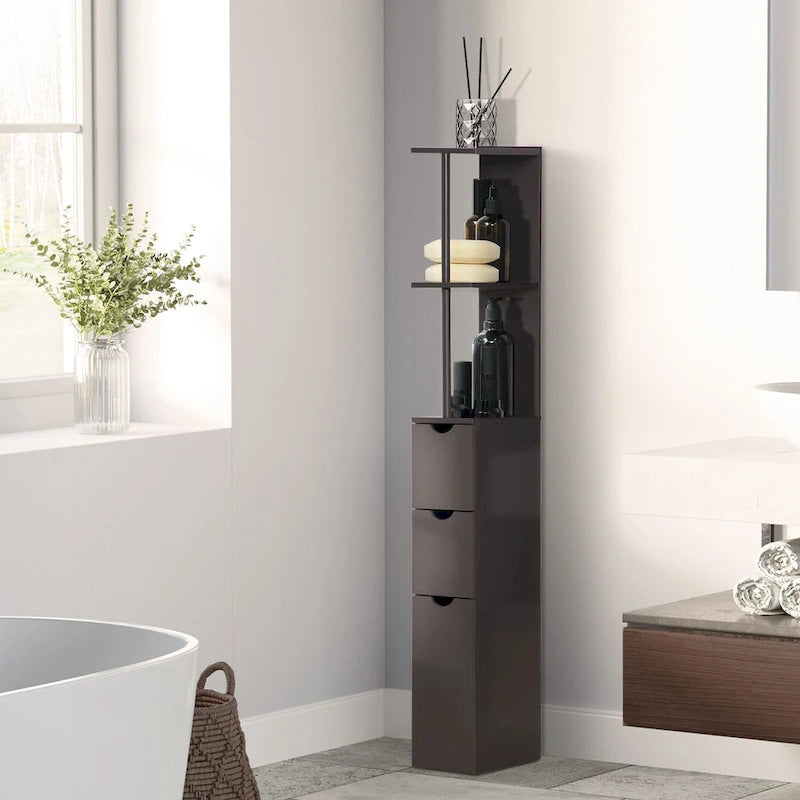Meuble colonne de rangement pour salle de bains - 6 W x 13 D x 55.25 H