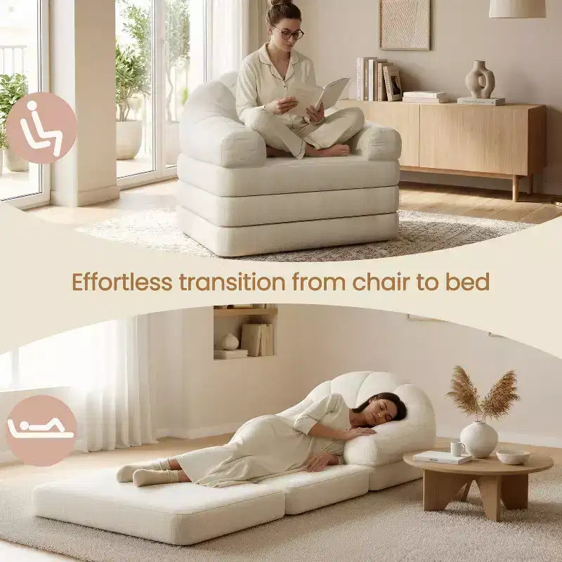 Yaheetech 2-in-1-Klappsofabett, klappbarer Sessel als Bett für Wohnzimmer und Schlafzimmer