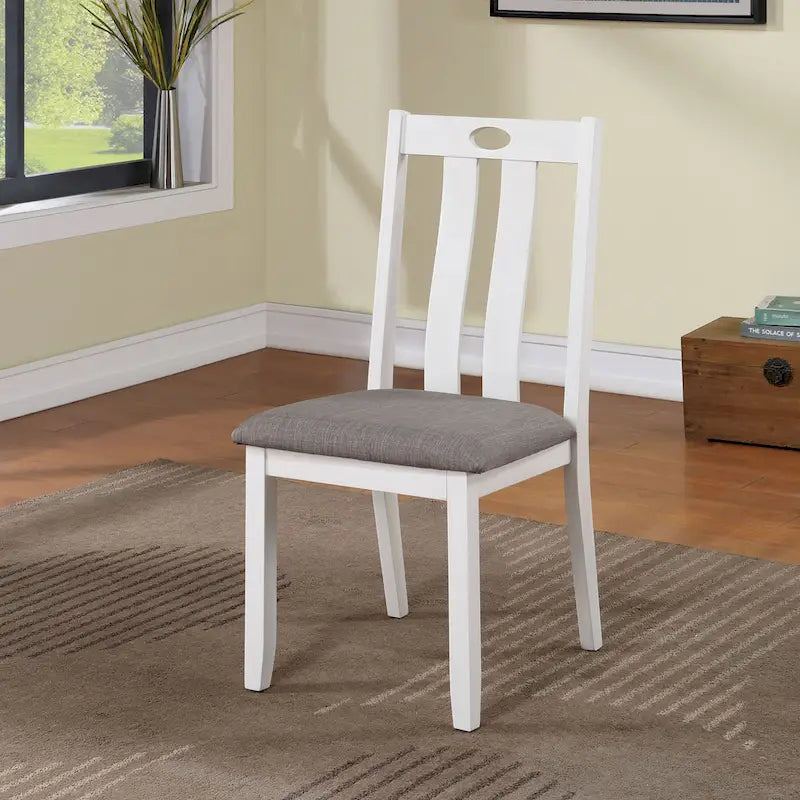 Set da pranzo quadrato bianco Badia Transitional da 5 pezzi di Furniture of America