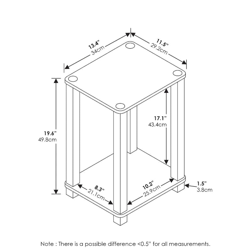 Furinno Simplistic Beistelltisch, klein, 2er-Set