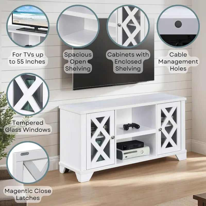 Convenience Concepts Gateway Fernsehschrank mit Stauraumschränken und Regalen für Fernseher bis 55 Zoll
