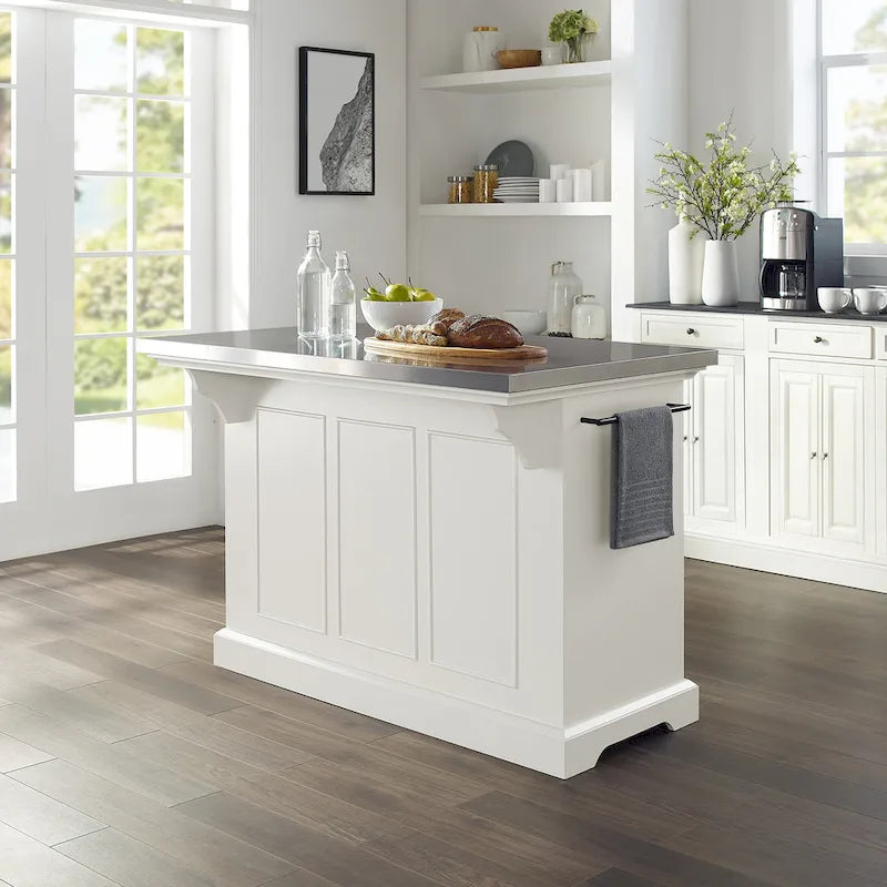 Crosley Julia Kücheninsel mit Edelstahlplatte – 50 W x32 D x 36 H