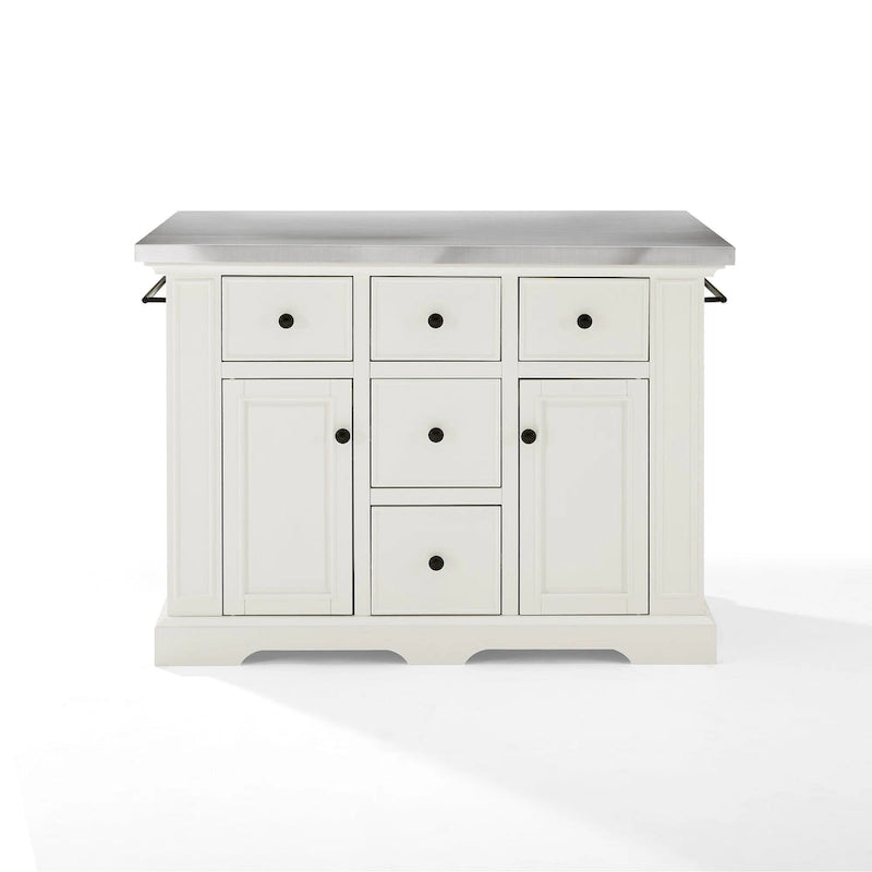 Crosley Julia Kücheninsel mit Edelstahlplatte – 50 W x32 D x 36 H