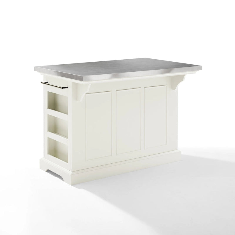 Crosley Julia Kücheninsel mit Edelstahlplatte – 50 W x32 D x 36 H