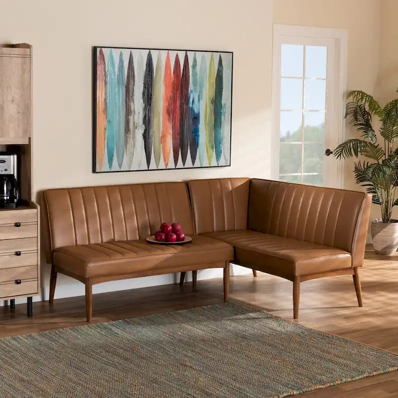 2-teilige Essnischen-Bankettgarnitur Daymond im modernen Mid-Century-Stil