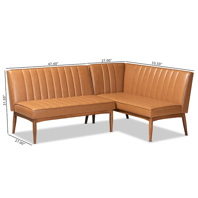 2-teilige Essnischen-Bankettgarnitur Daymond im modernen Mid-Century-Stil
