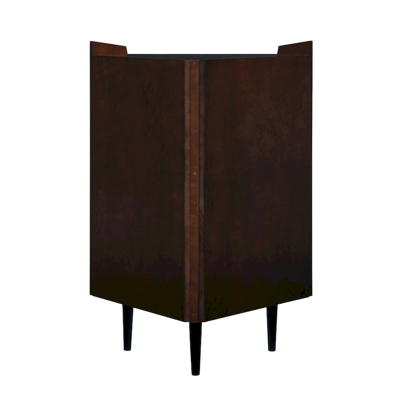 SEI Furniture Haramsoya Dark Tobacco Geometric Corner Bar Cabinet