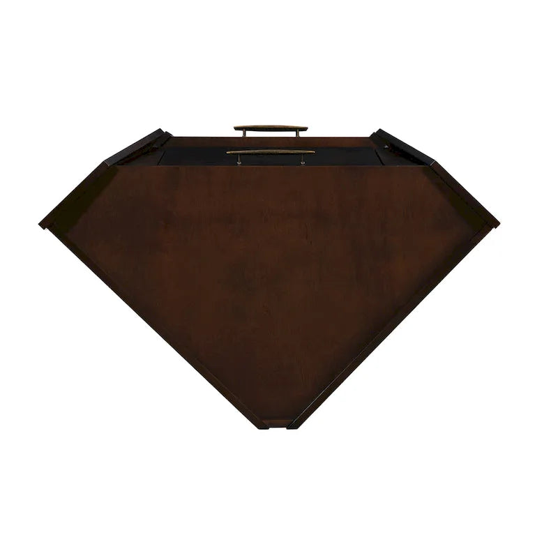 SEI Furniture Haramsoya Dark Tobacco Geometric Corner Bar Cabinet