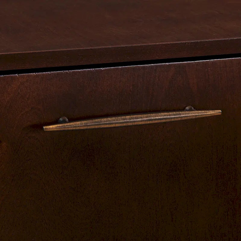 SEI Furniture Haramsoya Dark Tobacco Geometric Corner Bar Cabinet