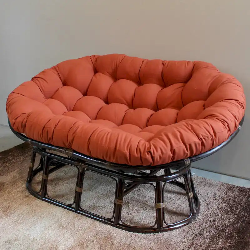 65 x 48 Zoll großes, massives Twill-Doppel-Papasan-Kissen (nur Kissen)